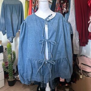 Denison tie front top 3x NWT